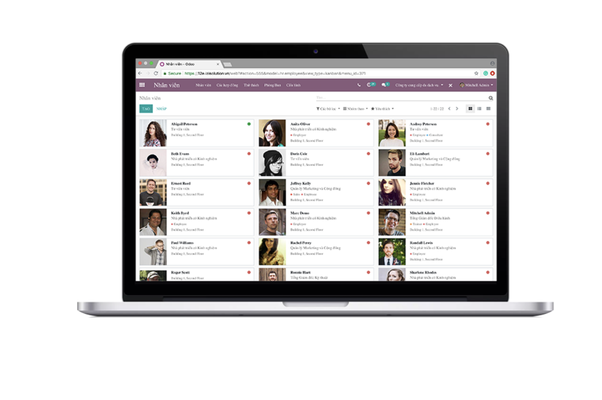 Phần mềm quản lý nhân sự Odoo ERPViet